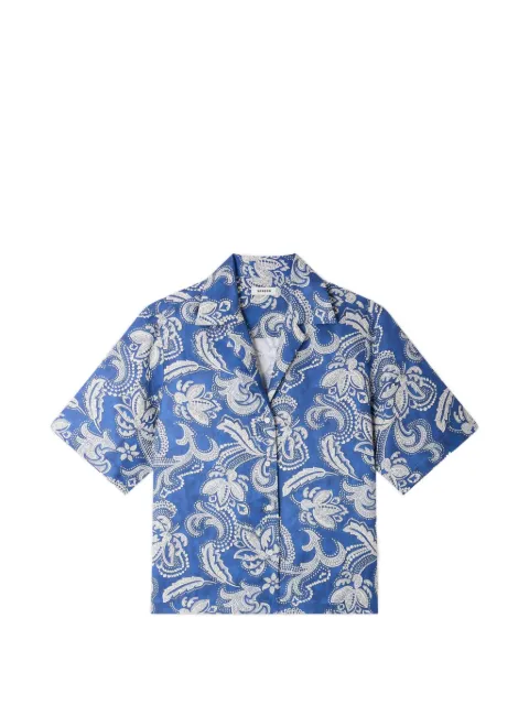 SANDRO floral printed short-sleeve shirt Blue SFPCM01682