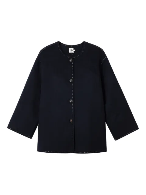 b+ab scarf-embellished jacket Blue 5W173AS