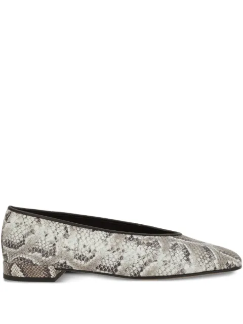 Giorgio Armani python-print squared ballet flats Neutrals GW002248AF26329M8390
