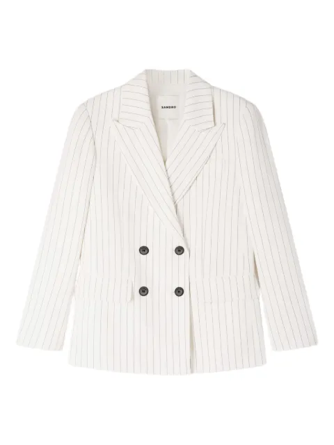 SANDRO striped tailored jacket Neutrals SFPVE01315