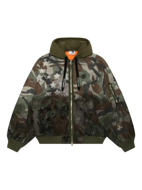 AAPE BY *A BATHING APE® zip-up hooded jacket Green AJK7748XAP