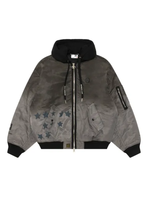 AAPE BY *A BATHING APE® star-motif hooded jacket Grey AJK7748XXP