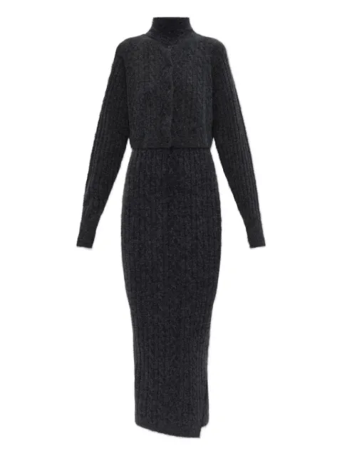 AllSaints Sabine high-neck cable-knit dress Grey W208DD