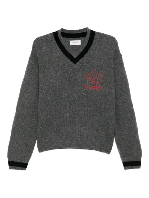 THAMES MMXX cashmere v-neck sweater Grey MMXX0522PGKGBD028