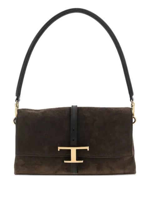 Tod's mini T Timeless suede shoulder bag Brown XBWTSEC9100P3A