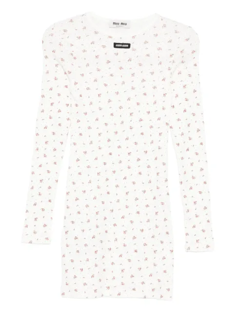 Miu Miu ribbed jersey dress White MJA914SOOO18ZU