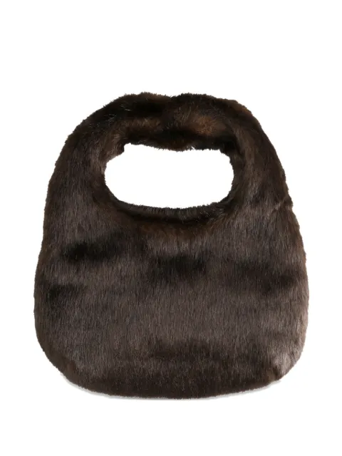 Amomento fluffy mini tote bag Brown AM25FWW09BG