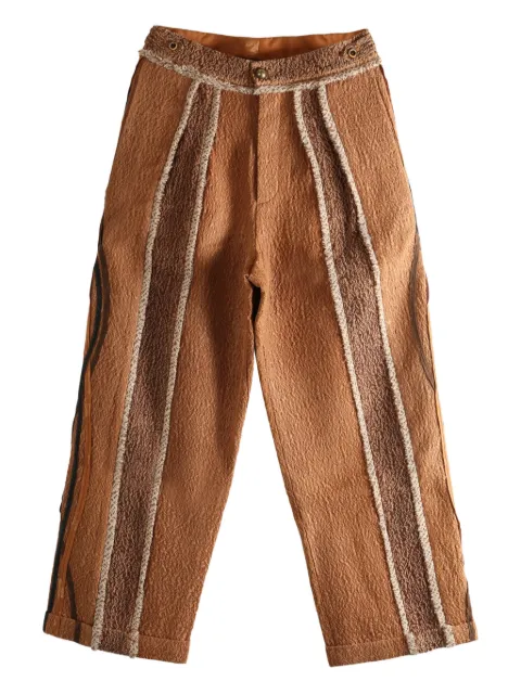 COMMUNS textured stripe trousers Brown CSFW25P143A
