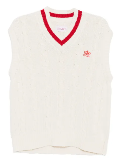 THAMES MMXX logo appliqué knitted vest MMXX0124VSTWHT007