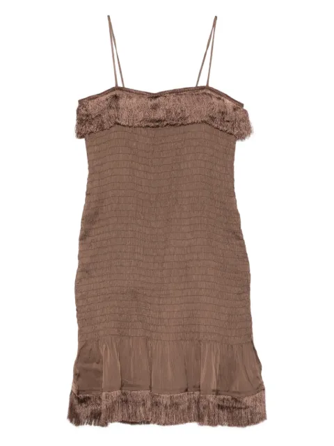 By Malene Birger Valia fringed mini dress Brown 103799