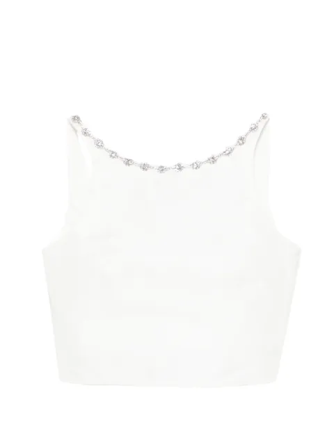Maje jewelled collar taffeta crop top White MFPTO01276