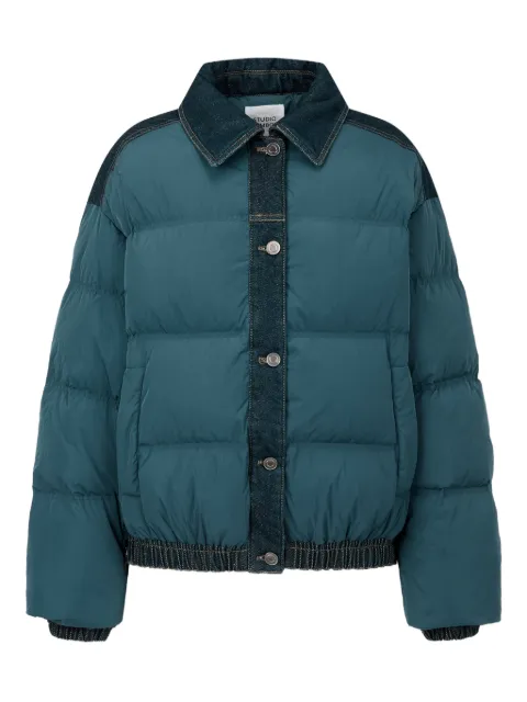 TOMBOY denim-trim puffer jacket Blue 9105414120