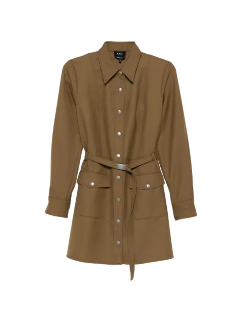 A.P.C. belted pocket shirt Brown PSALPF35247JAA