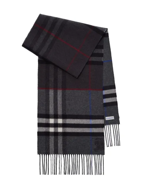Burberry contrast Check cashmere scarf Grey 8117706