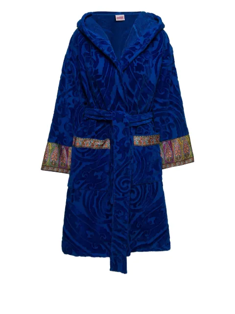 ETRO HOME New Tradition hooded paisley-print bath robe Blue 41B1091980200