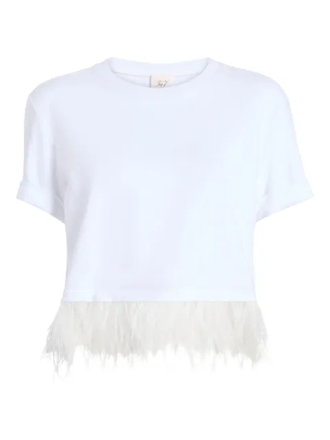 Cinq A Sept short-sleeve feather tee White ZT117010009ZWHT