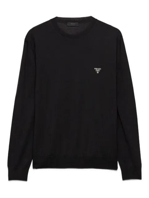 Prada logo-embroidered crew-neck sweater Black UMB264S2121ZLE