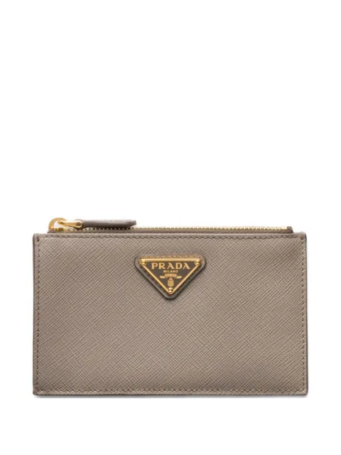 Prada triangle-logo zip card holder Grey 1MC086QHH
