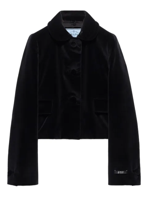 Prada flap-pocket detachable-collar jacket Black P585PSOOOM65