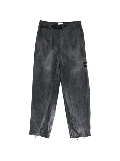 Stone Island hand sprayed reflective trousers Black L1S153100040S0359