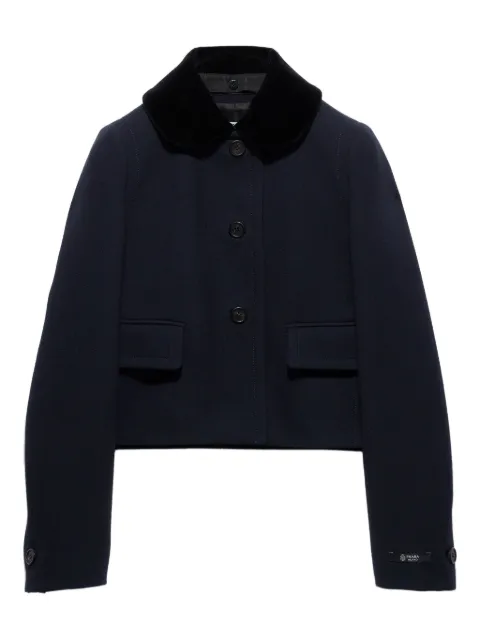 Prada velvet-collar jacket Blue P585PSOOO155H