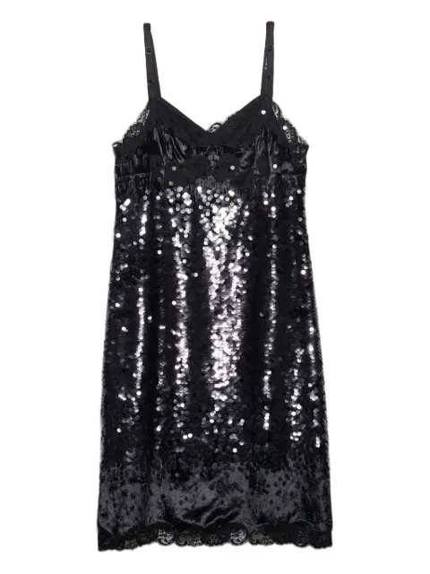 Prada embroidered velvet dress with sequins and lace Black P3R22RSOOO18PH