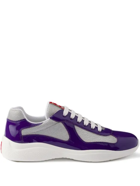 Prada patent leather and technical fabric America's cup sneakers Purple 4E3400FG000ASZ