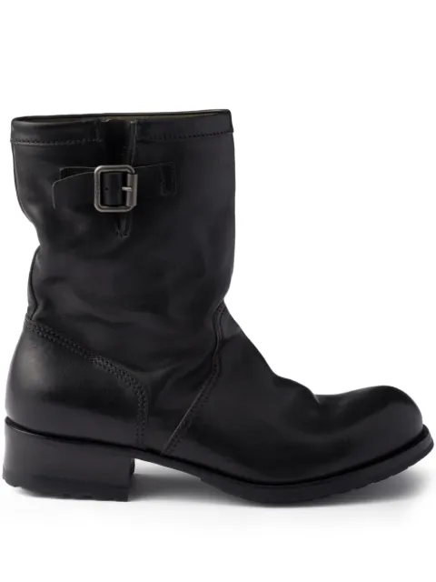 Prada 40mm leather buckle boots Black 2UG013FX000V69