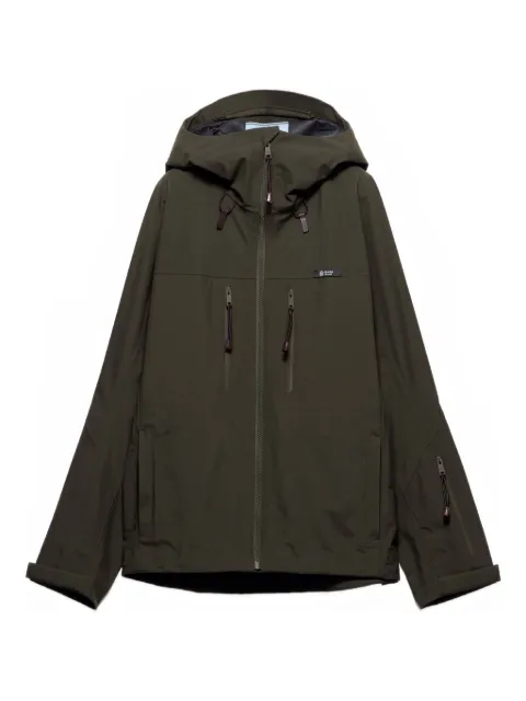 Prada hooded logo-label coat Green 29T346SOOO18UU