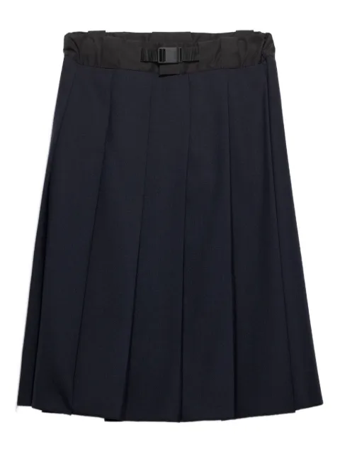 Prada pleated buckle-belt midi skirt Blue P183ZSOOO18V5