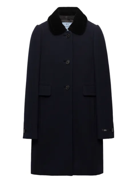 Prada detachable collar single-breasted coat Blue P607TSOOO155H