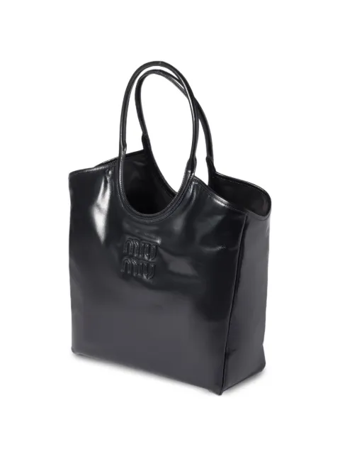 Miu Miu IVY leather tote bag Black 5BG321VOOO2IEO