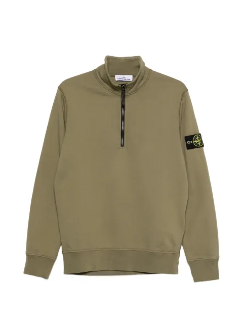 Stone Island logo-patch half-zip sweater Green L1S156100070S0051