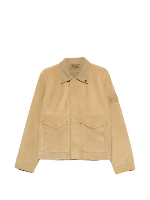 Stone Island Compass logo suede jacket Neutrals L1S150100002S0F31