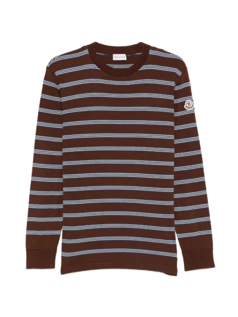 Moncler striped crew-neck T-shirt Brown L10919C00016M1367