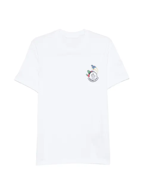 Moncler cartoon logo graphic T-shirt White L10918C0006589AUG