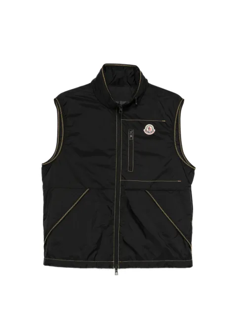 Moncler Ansiei contrast stitch vest Black L10911A0016753A5E