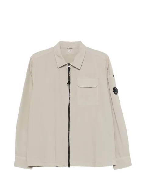 C.P. Company organic gabardine zipped Lens overshirt Neutrals 20CMOS705A110143G