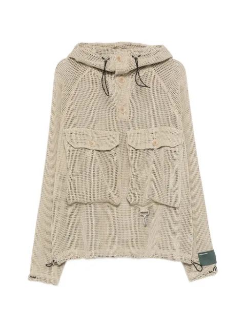 Reese Cooper crochet hooded jacket Neutrals SS260038