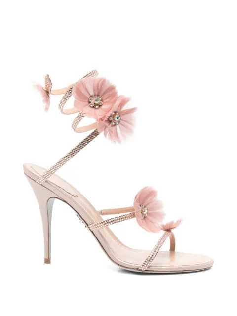 René Caovilla Jolene embellished-flowers heeled sandals Neutrals C12852100RN01V233