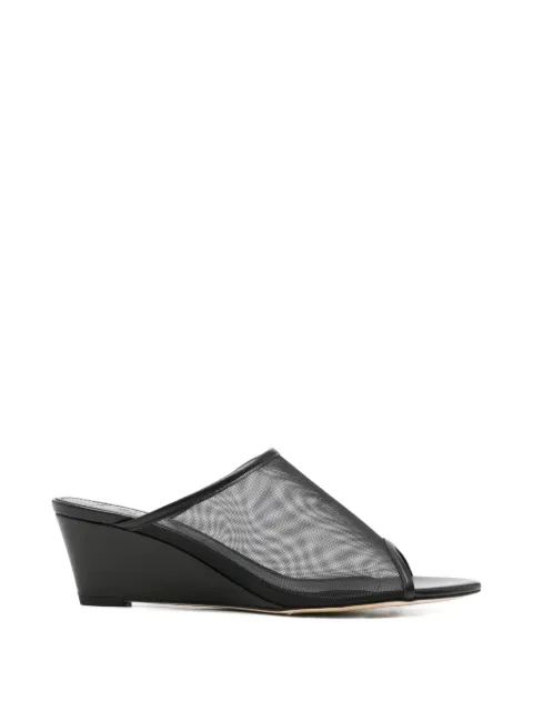 Aeyde Suzanne mesh wedge sandals White A11HS0704072001126