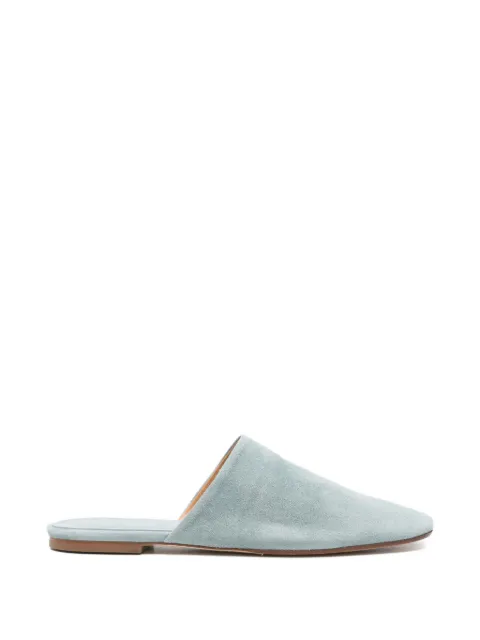 Aeyde Rega suede round-toe mules Blue A11SH0638009233126