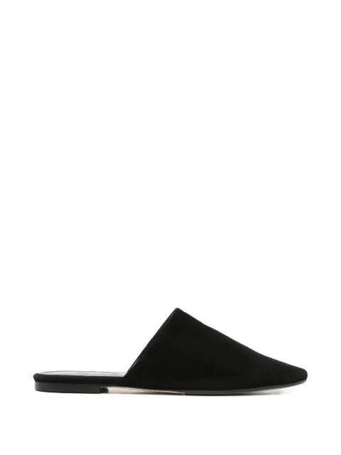 Aeyde Rega suede round-toe mules Black A11SH0638009001126
