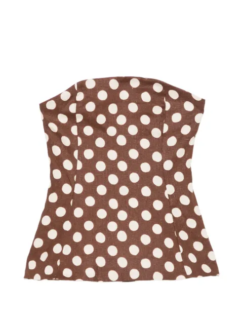 Faithfull Petro polka-dot bandeau top Brown FF4772COD