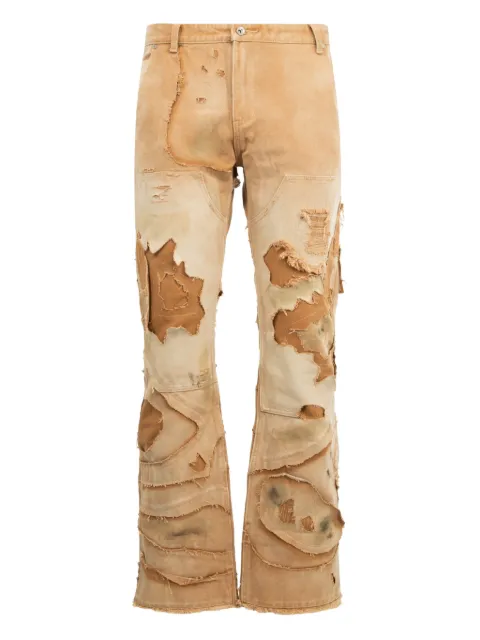 Who Decides War Unearthed button-fastening distressed trousers Neutrals 1121060022FW25