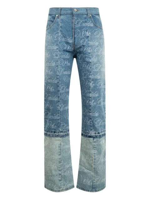 Who Decides War logo-embrodery panelled jeans Blue 1120880009FW25