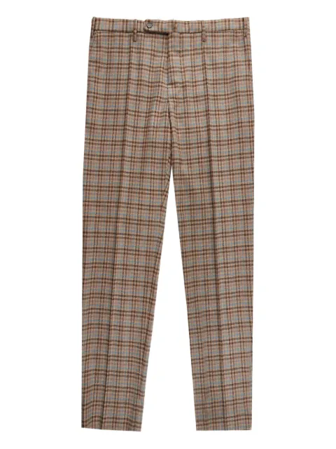 slowear check pattern wool trousers Brown 1T003940974