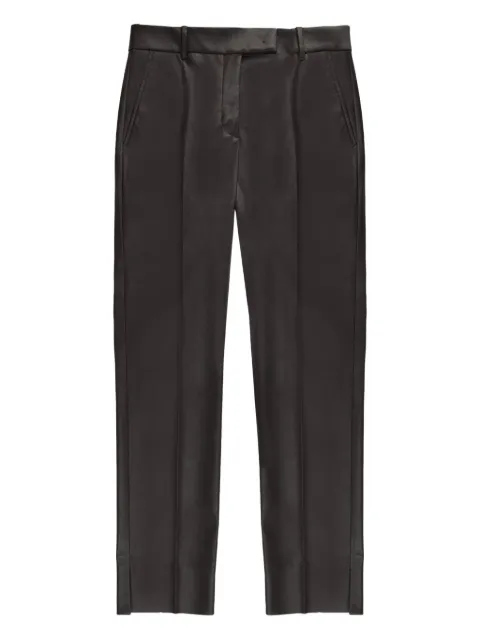 slowear x Incotex faux leather straight trousers Brown 173868D4583
