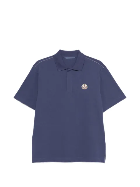 Moncler logo patch polo shirt Blue L10918A0002489A16