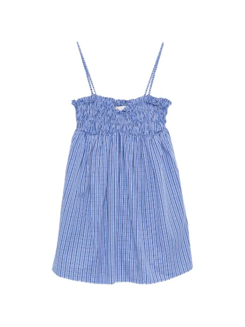 Faithfull Presa shirred mini dress Blue FF4830